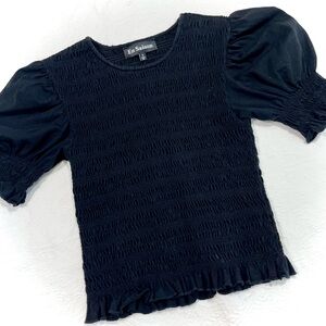 EN SAISON Black Puff Sleeve Top